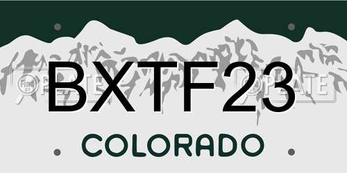 BXTF23 Colorado License Plate