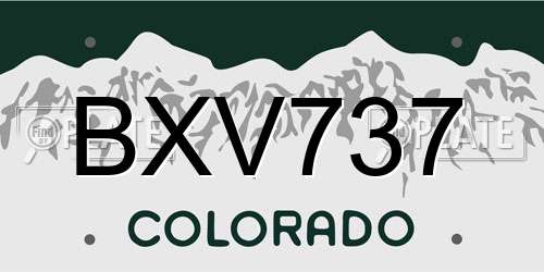 BXV737 Colorado License Plate