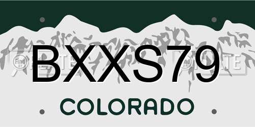 BXXS79 Colorado License Plate