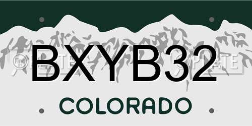 BXYB32 Colorado License Plate