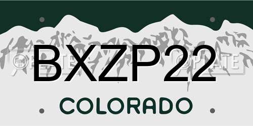 BXZP22 Colorado License Plate
