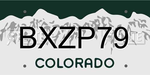 BXZP79 Colorado License Plate
