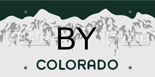 BY Colorado License Plate