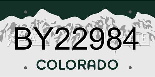 BY22984 Colorado License Plate