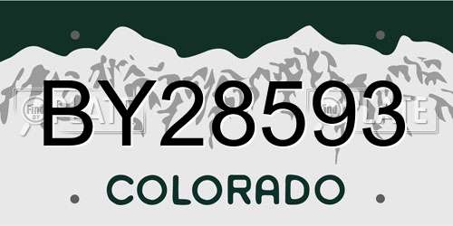 BY28593 Colorado License Plate