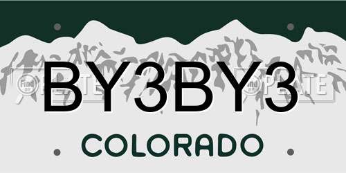 BY3BY3 Colorado License Plate