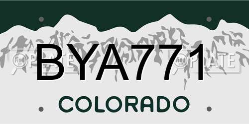 BYA771 Colorado License Plate