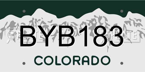 BYB183 Colorado License Plate
