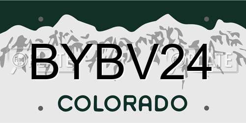 BYBV24 Colorado License Plate