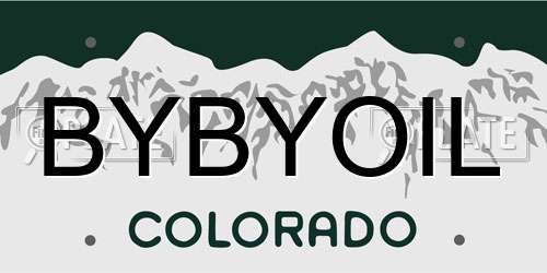 BYBYOIL Colorado License Plate