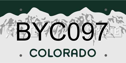 BYC097 Colorado License Plate