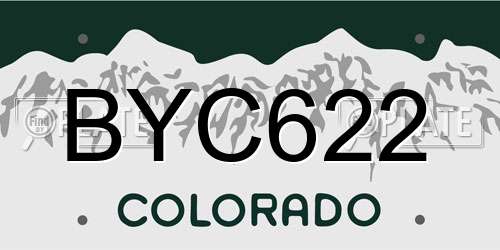 BYC622 Colorado License Plate