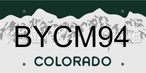 BYCM94 Colorado License Plate
