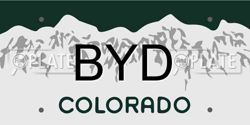 BYD Colorado License Plate
