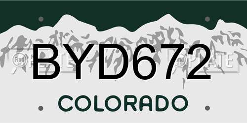 BYD672 Colorado License Plate