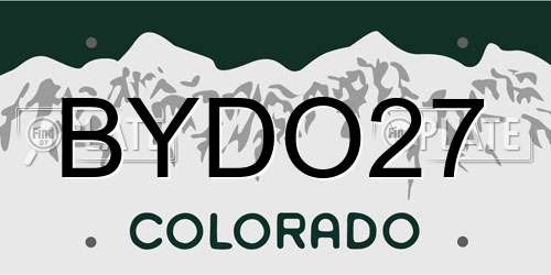 BYDO27 Colorado License Plate