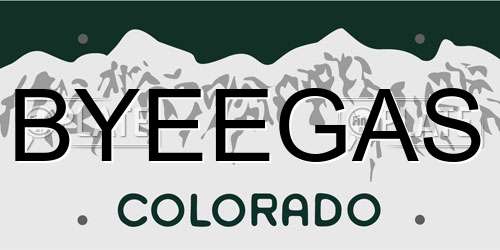 BYEEGAS Colorado License Plate