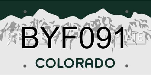 BYF091 Colorado License Plate