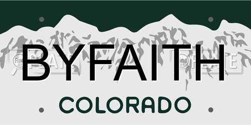 BYFAITH Colorado License Plate