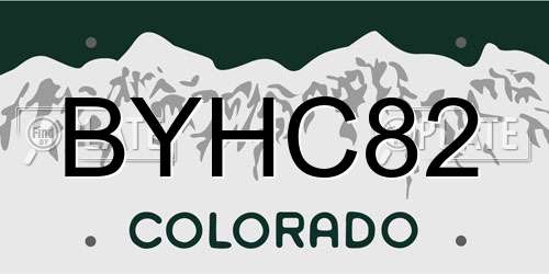 BYHC82 Colorado License Plate
