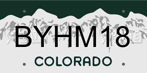 BYHM18 Colorado License Plate