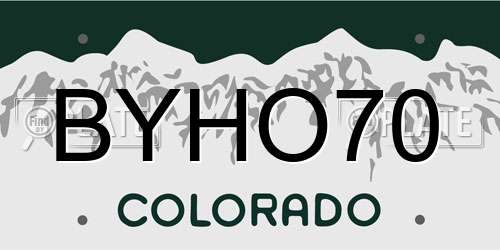 BYHO70 Colorado License Plate