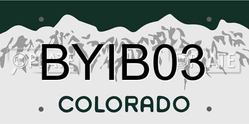 BYIB03 Colorado License Plate