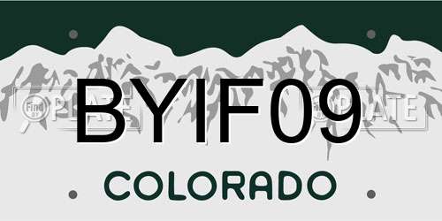 BYIF09 Colorado License Plate