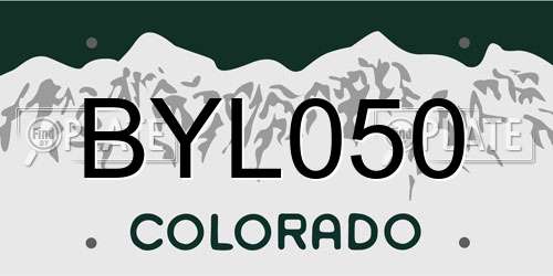 BYL050 Colorado License Plate