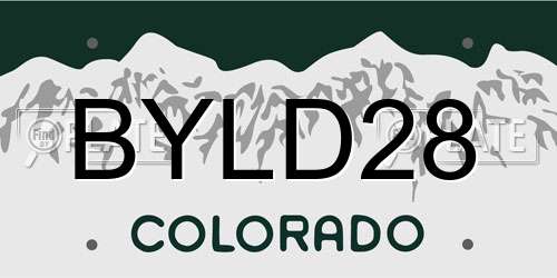 BYLD28 Colorado License Plate