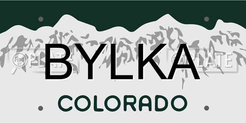 BYLKA Colorado License Plate