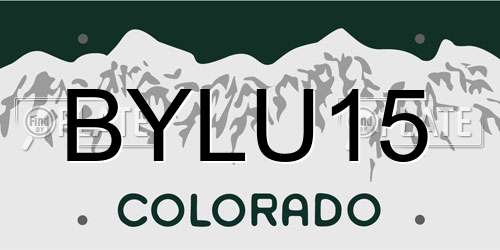BYLU15 Colorado License Plate
