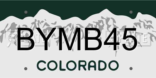 BYMB45 Colorado License Plate