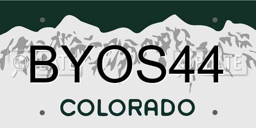 BYOS44 Colorado License Plate