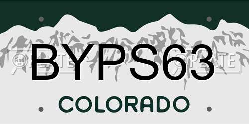 BYPS63 Colorado License Plate