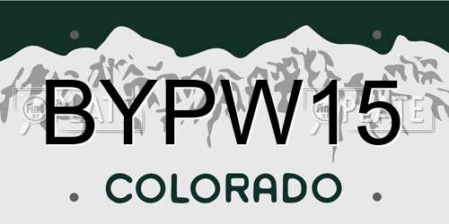 BYPW15 Colorado License Plate