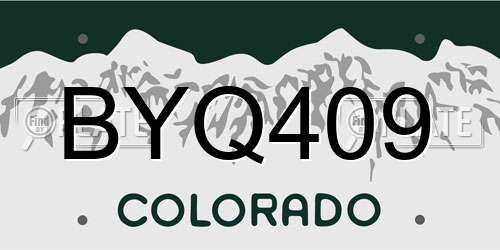 BYQ409 Colorado License Plate