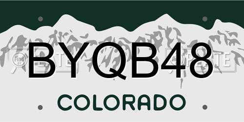 BYQB48 Colorado License Plate