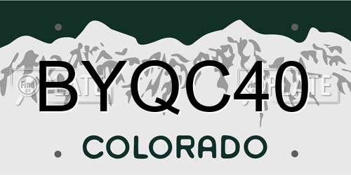 BYQC40 Colorado License Plate