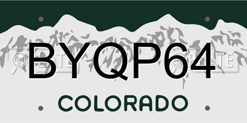 BYQP64 Colorado License Plate