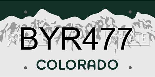 BYR477 Colorado License Plate