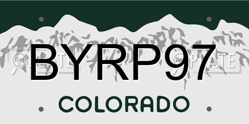 BYRP97 Colorado License Plate