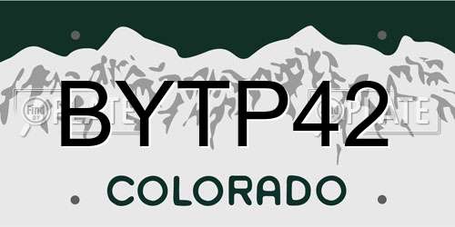 BYTP42 Colorado License Plate