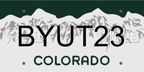 BYUT23 Colorado License Plate