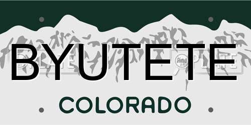 BYUTETE Colorado License Plate