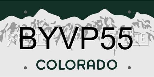 BYVP55 Colorado License Plate
