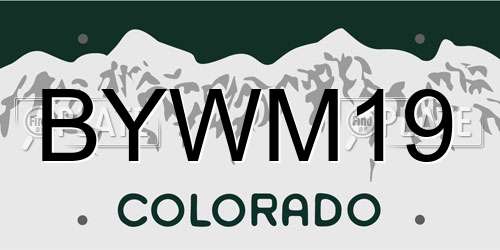BYWM19 Colorado License Plate