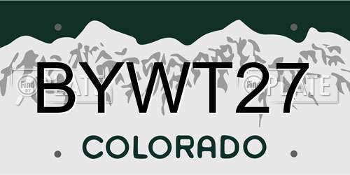 BYWT27 Colorado License Plate