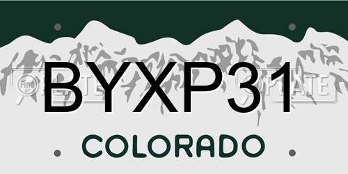 BYXP31 Colorado License Plate