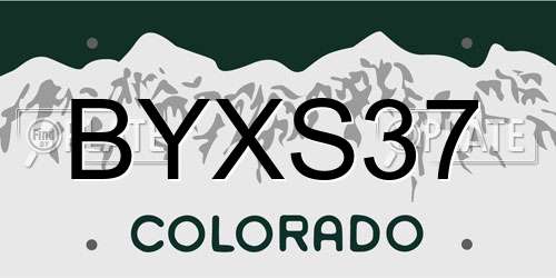 BYXS37 Colorado License Plate